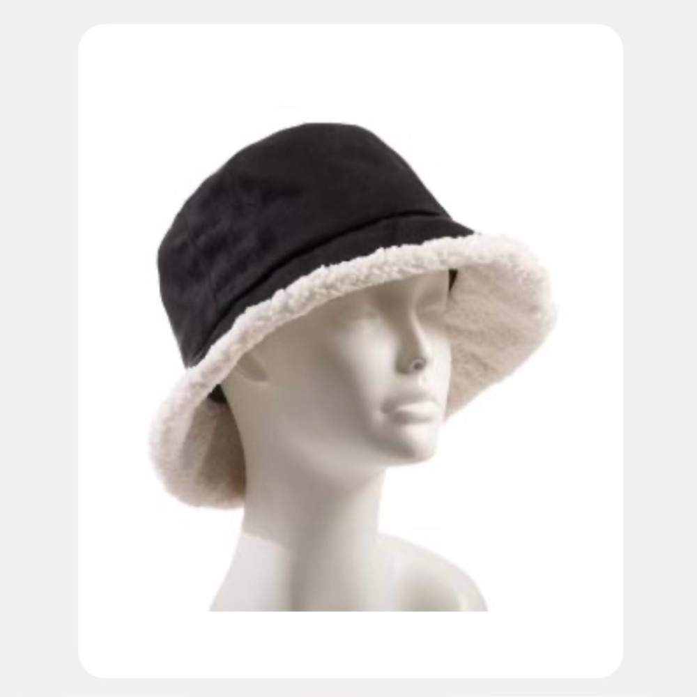 Microsuede with Plush Lining Water Repellent Bucket Hat.